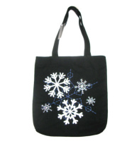 (image for) Christmas Winter Snowflake Canvas Tote Bag Purse - Click Image to Close